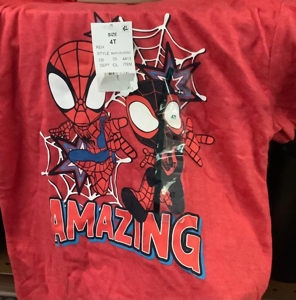 Kids Toddler Boys' Marvel Spidey And Miles Solid Short Sleeve T-Shirt - Red 4T 1