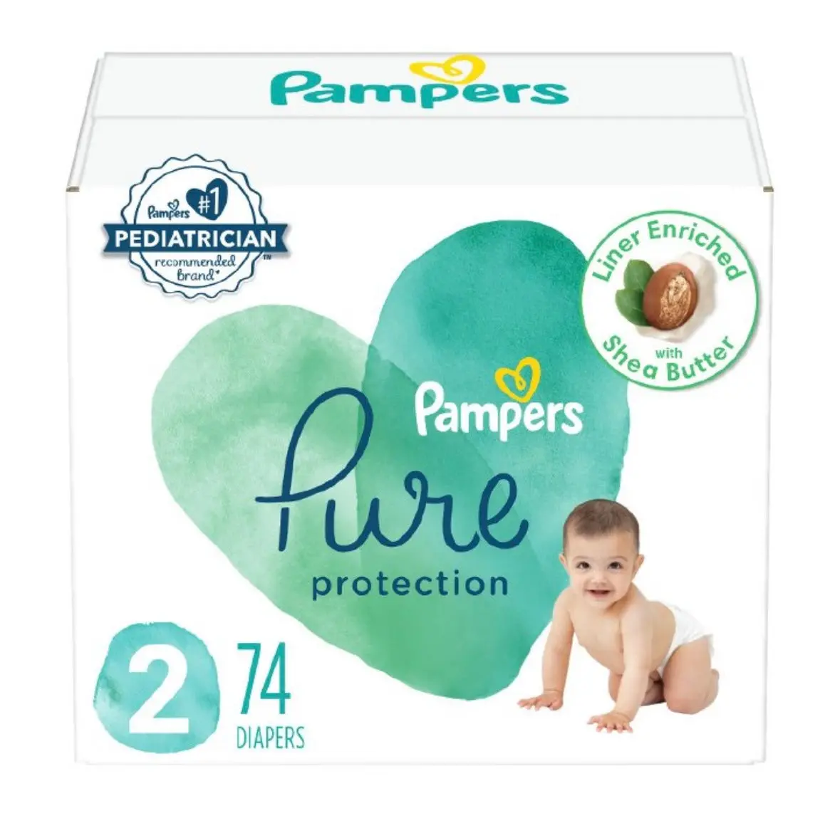 Pampers Pure Protection Diapers Super
Pack - Size 2 - 74Ct 1