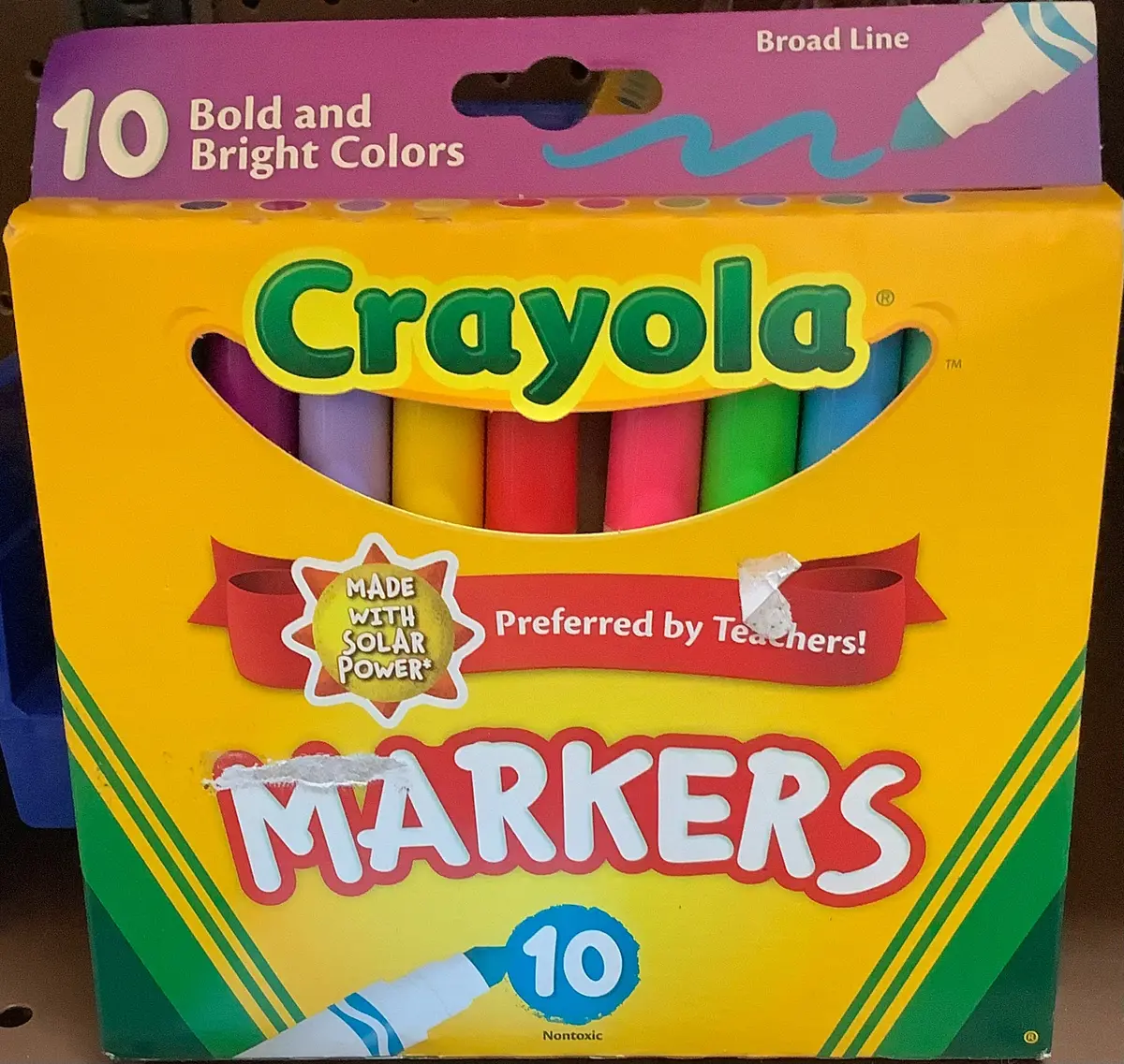 Crayola 10Ct Kids Broadline Markers - Bold And Bright 1