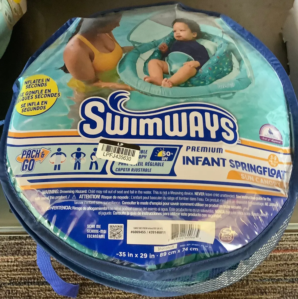 Swimways Infant Baby Spring Float - Green 1