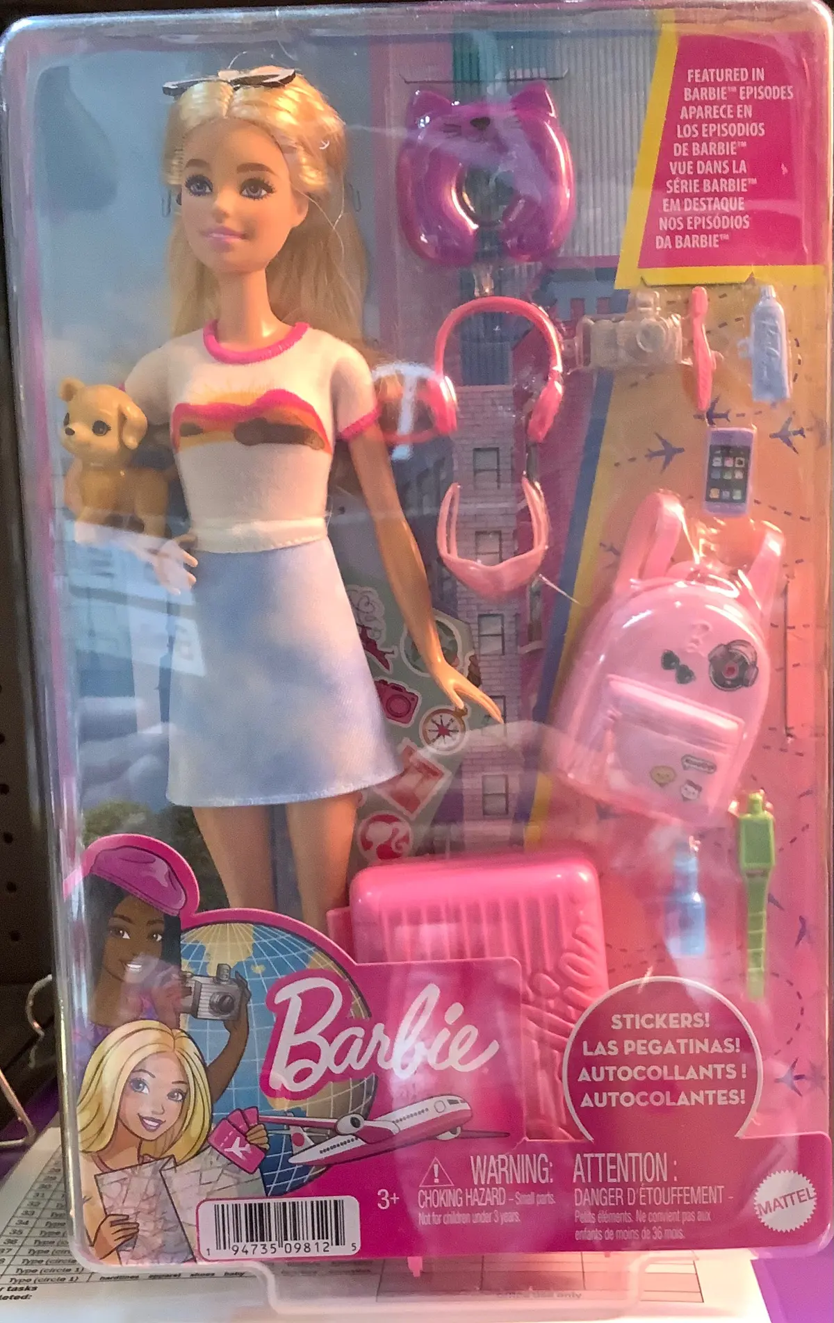 Barbie Doll And Accessories Travel Set With Puppy 1