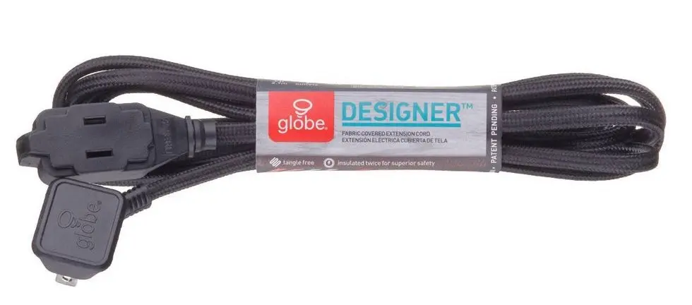 Globe Electric 9' 3 Outlet Extension Cord Black 1