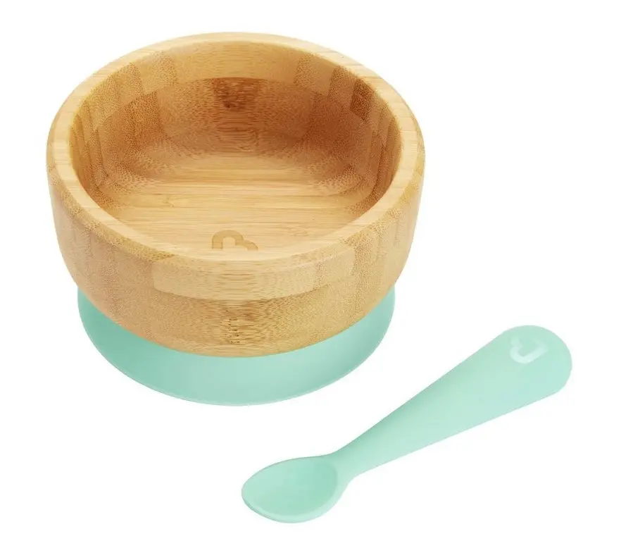 Munchkin Bamboo Suction Dining Bowl With Silicone Spoon 1
