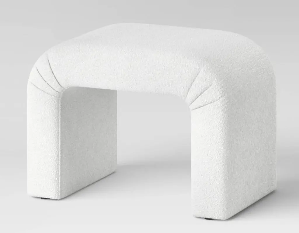 Cicely Waterfall Ottoman Cream Boucle - Boxed 1