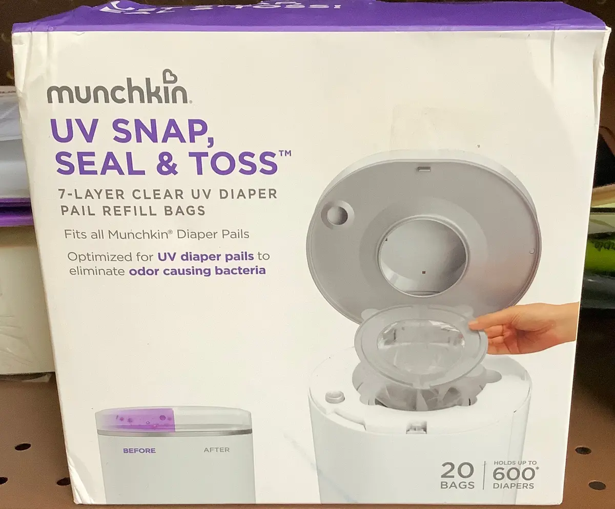 Munchkin Uv Snap, Seal & Toss Diaper Pail Refill Bags - 20Pk 1