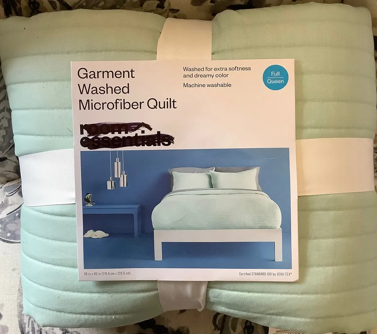 Garment Washed Microfiber Quilt Full / Queen 1