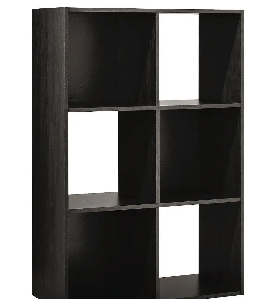 11" 6 Cube Organizer Shelf Espresso -
Bookshelf Storage Cubes, 3 Shelves, Brown Cubbies 1