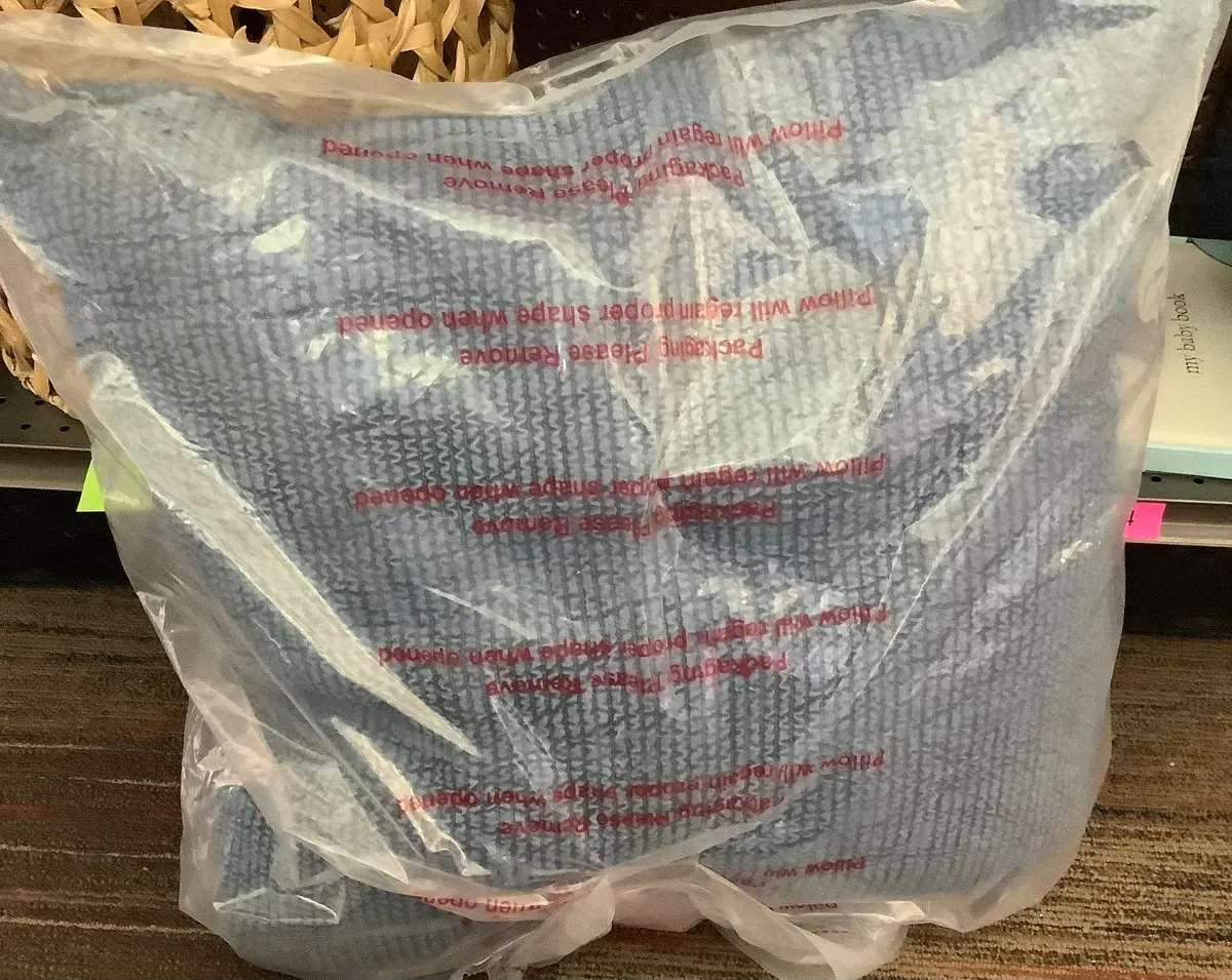 Oversized Quilted Solid Square Pillow Chambray - Clearance 1