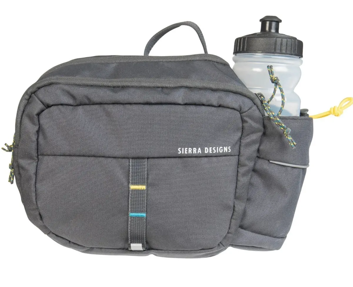 Sierra Designs Woods Quarry 5L Waist Pack- Grey - 24Oz Water Bottle Included 1