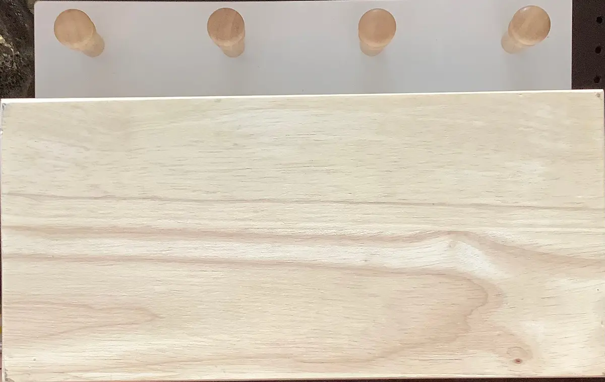 Mixed Material Mail Holder Matte White Hooks On Light Wood 1