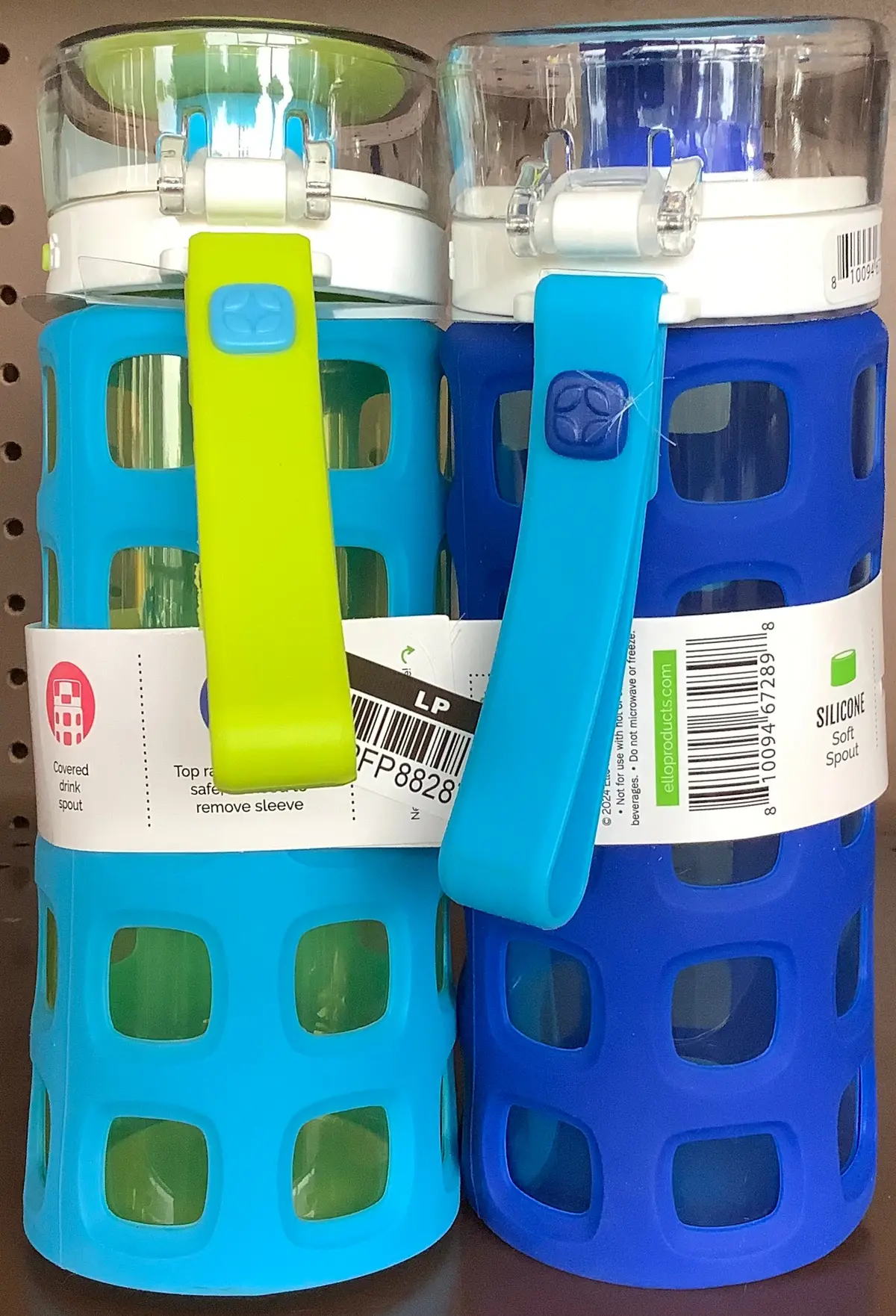 Ello 2Pk Dash Plastic Kids' 16Oz Water Bottles Blue/Green 1