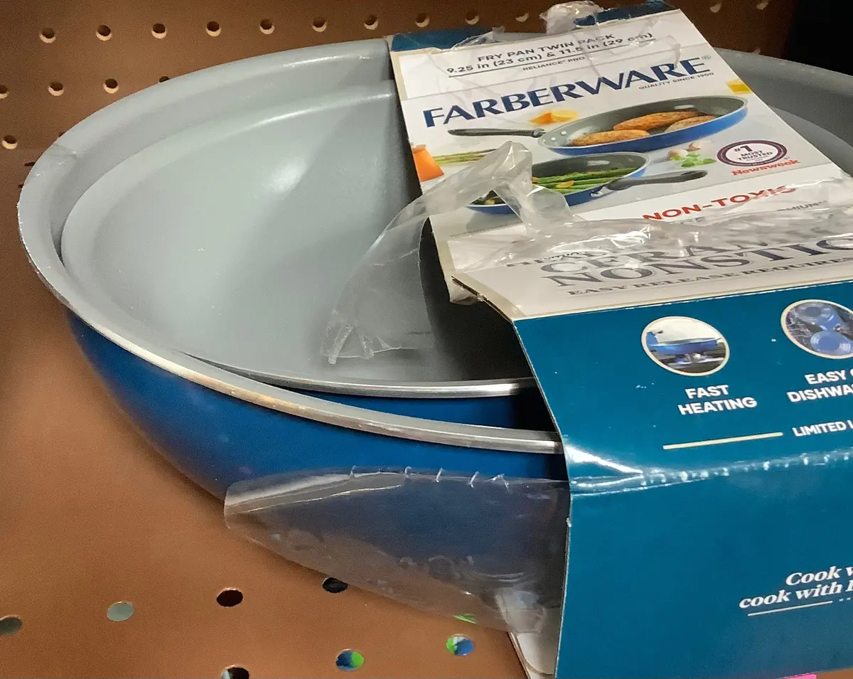 Farberware Reliance Pro 9", 11" Nonstick Ceramic Twin Pack Skillets Teal/Gray 1