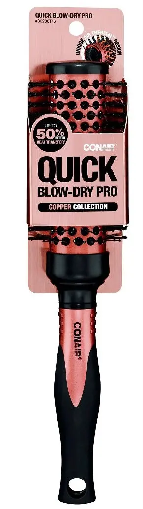 Conair Copper Pro Air Thermal Nylon Bristle Round Hair
Brush - Medium Barrel - All Hair 1