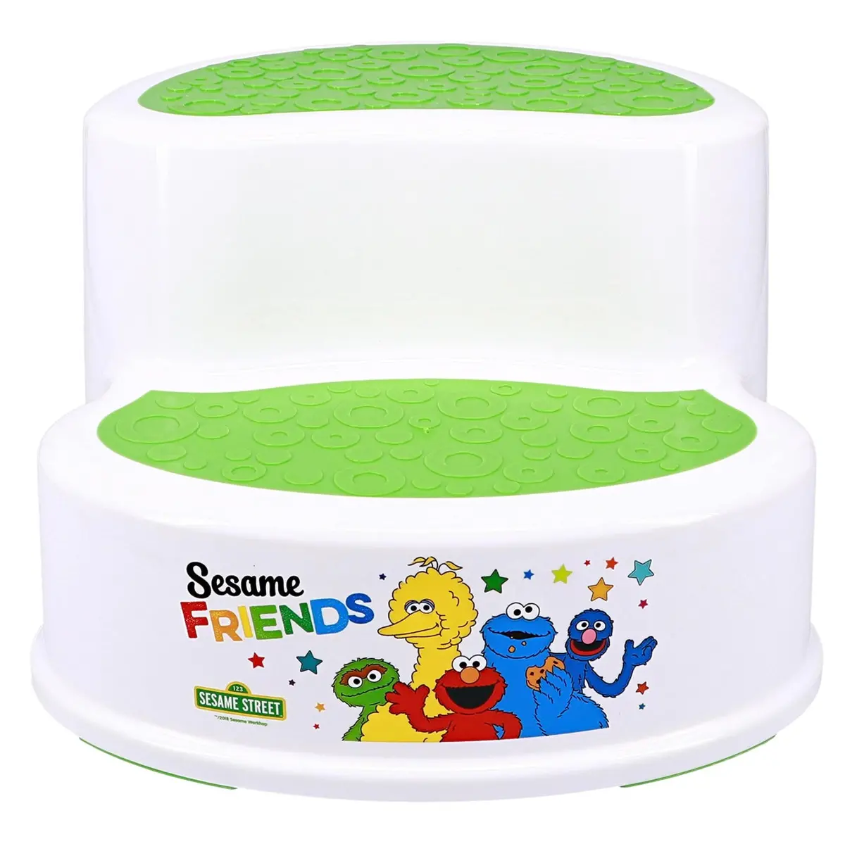Sesame Street 2-Tier Step Stool, White/Green 1