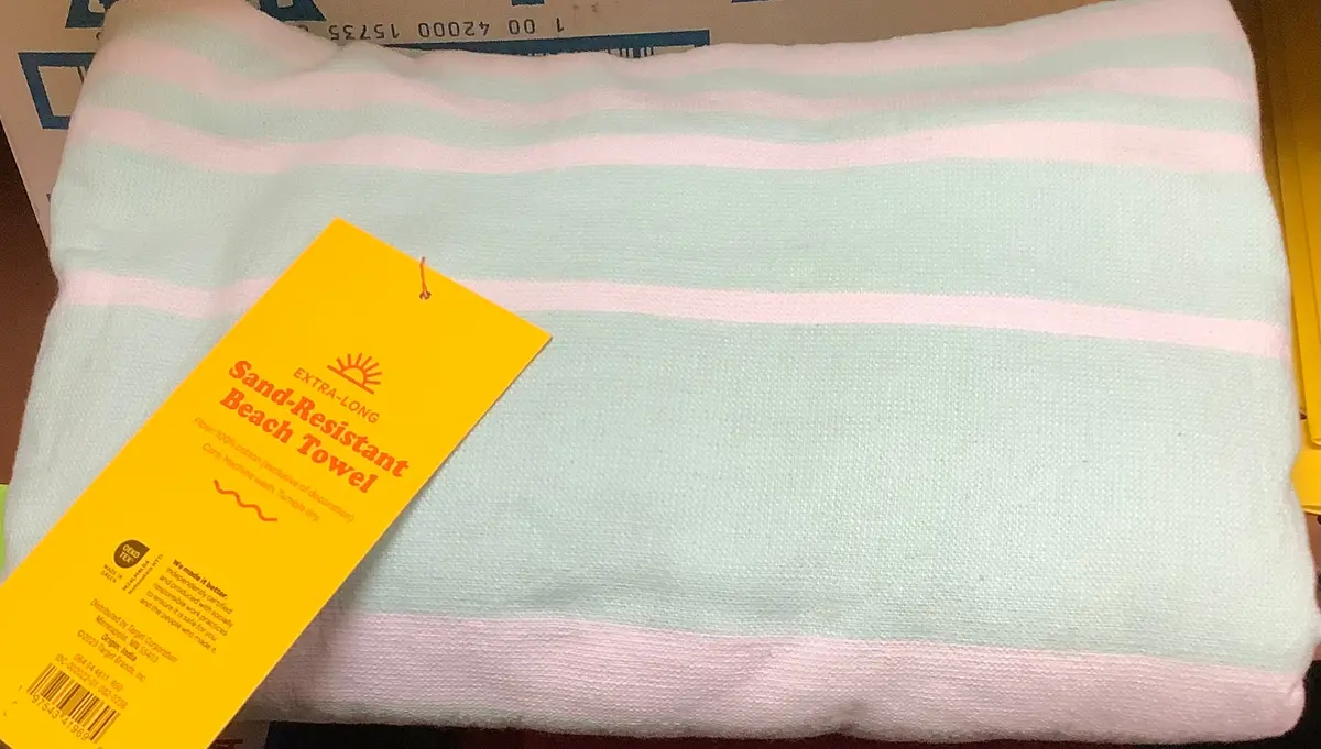 Striped Sand Resist Beach Towel Blue 1