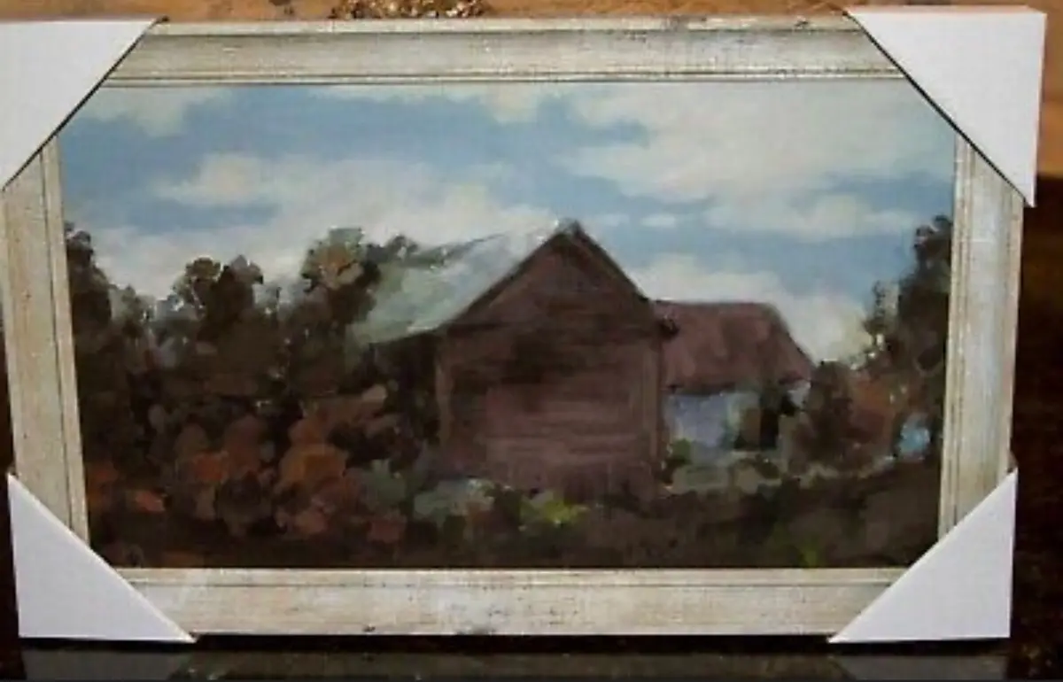 Framed Art Landscape House Amidst The Trees Barn 1