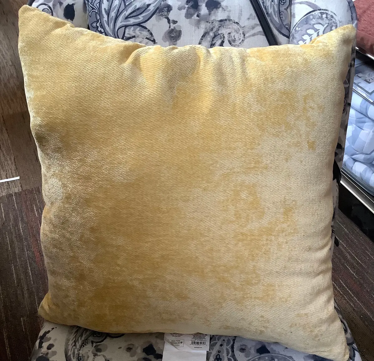 Oversized Chenille Square Throw Pillow Yellow 1