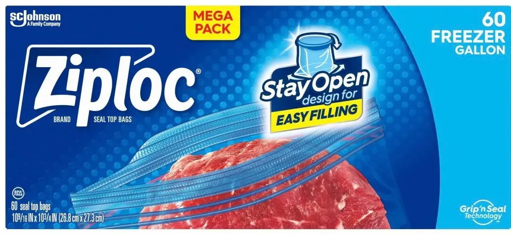 Ziploc Freezer Gallon Bags With Grip 'N Seal Technology 1