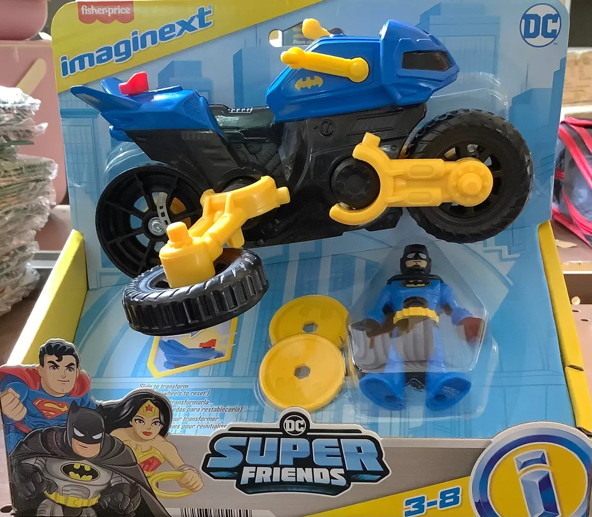 Imaginext Dc Super Friends Batman Toys, Batcycle And Batman Figure, 1