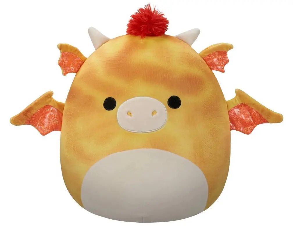 Squishmallows 16" Dieric Yellow Textured Dragon With Red Hair Large Plush 1