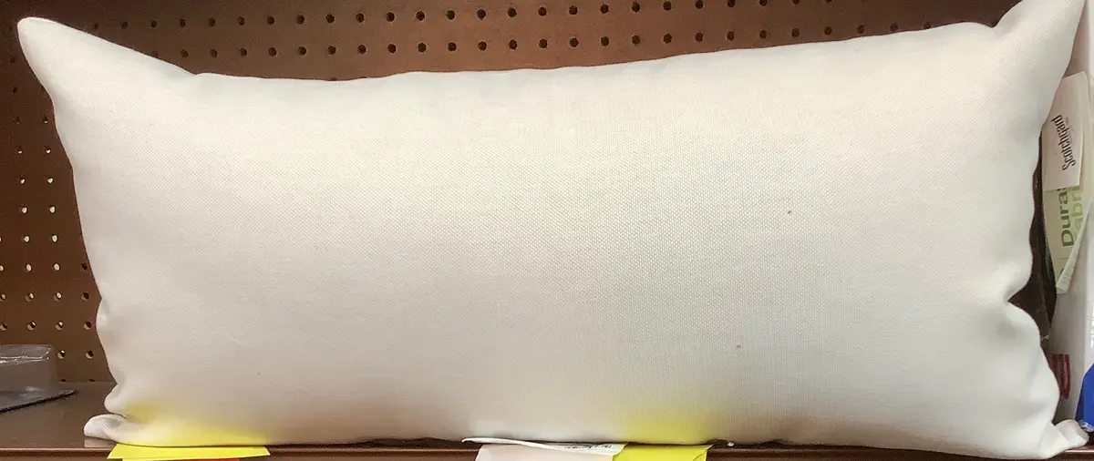 12X24 Solid Woven Rectangular Outdoor Lumbar Pillow- Cream 1