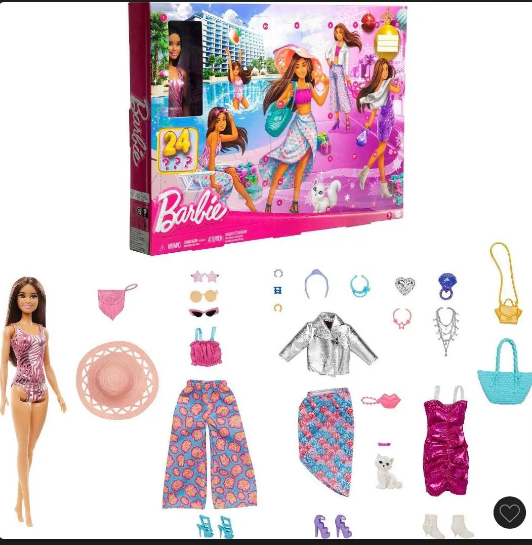 Barbie Doll And Fashion Advent Calendar, 24 Clothing And Accessory Surprises 1
