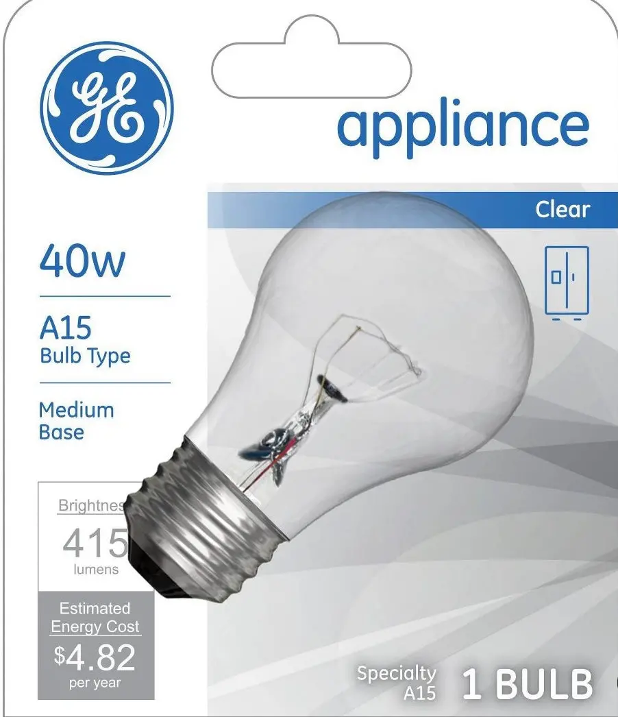 Ge 40W A15 Appliance Incandescent Light Bulb White 1