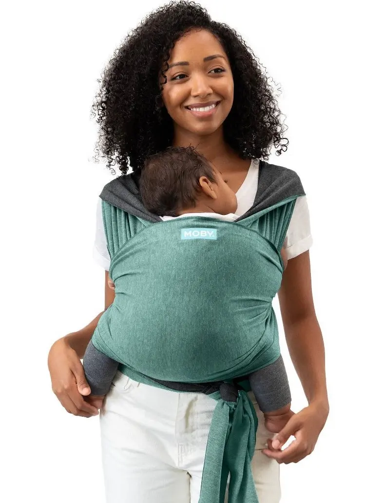 Moby Reversible Wrap Baby Carrier - Jade/Gray 1