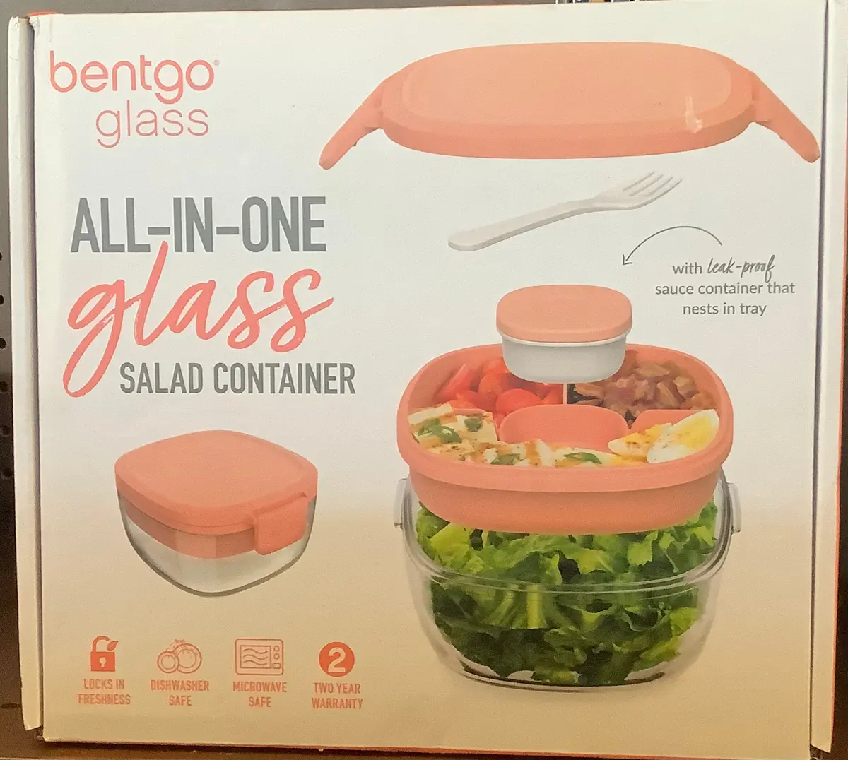 Bentgo 7.6C Glass Salad Container Rose 1