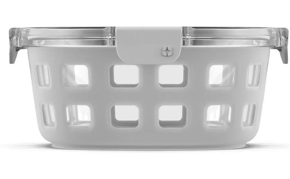 Ello 7 Cup Duraglass Round Food Storage Container Gray 1