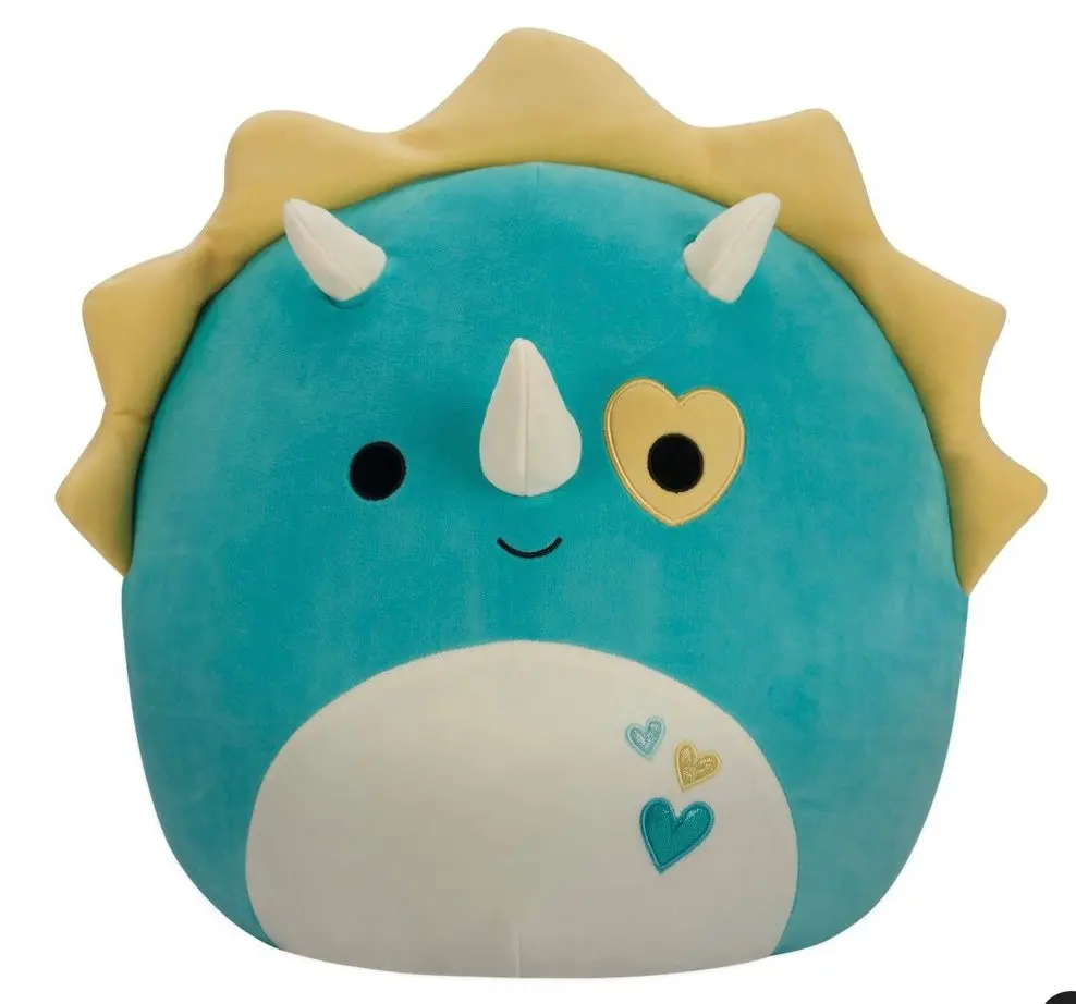 Squishmallows 16" Braedon Teal Triceratops With Hearts
Large Plush 1