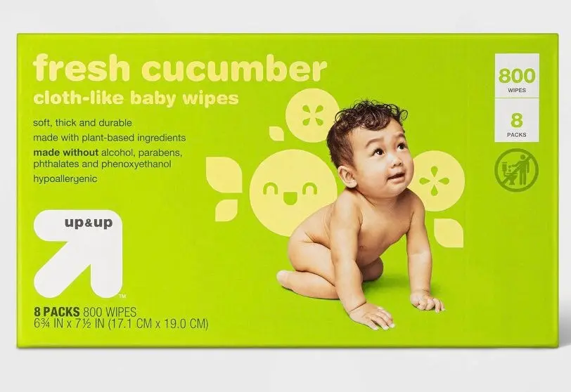 Fresh Cucumber Baby Wipes - 8Pk/800Ct Total 1