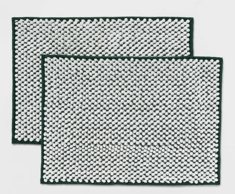 2Pk 17"X24" Rug Set Dark Green 1