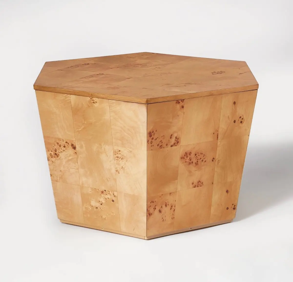 Ogden Burled Wood Coffee Table Brown Boxed 1