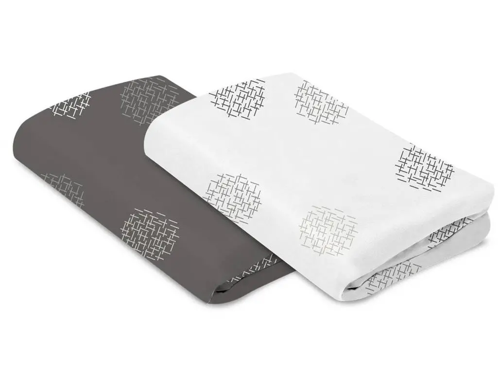 4Moms Breeze Playard Sheet - White/Gray Cotton 2Pk 1