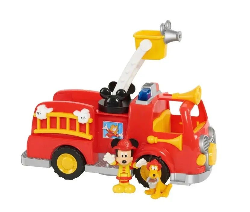 Disney's Mickey Mouse Mickey's Fire Engine, Figure And Vehicle Playset, Lights And Sounds, 1