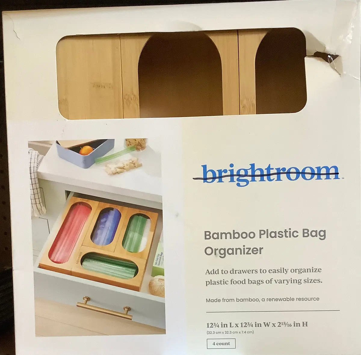 Bamboo Plastic Food Storage Bag Organizer 1