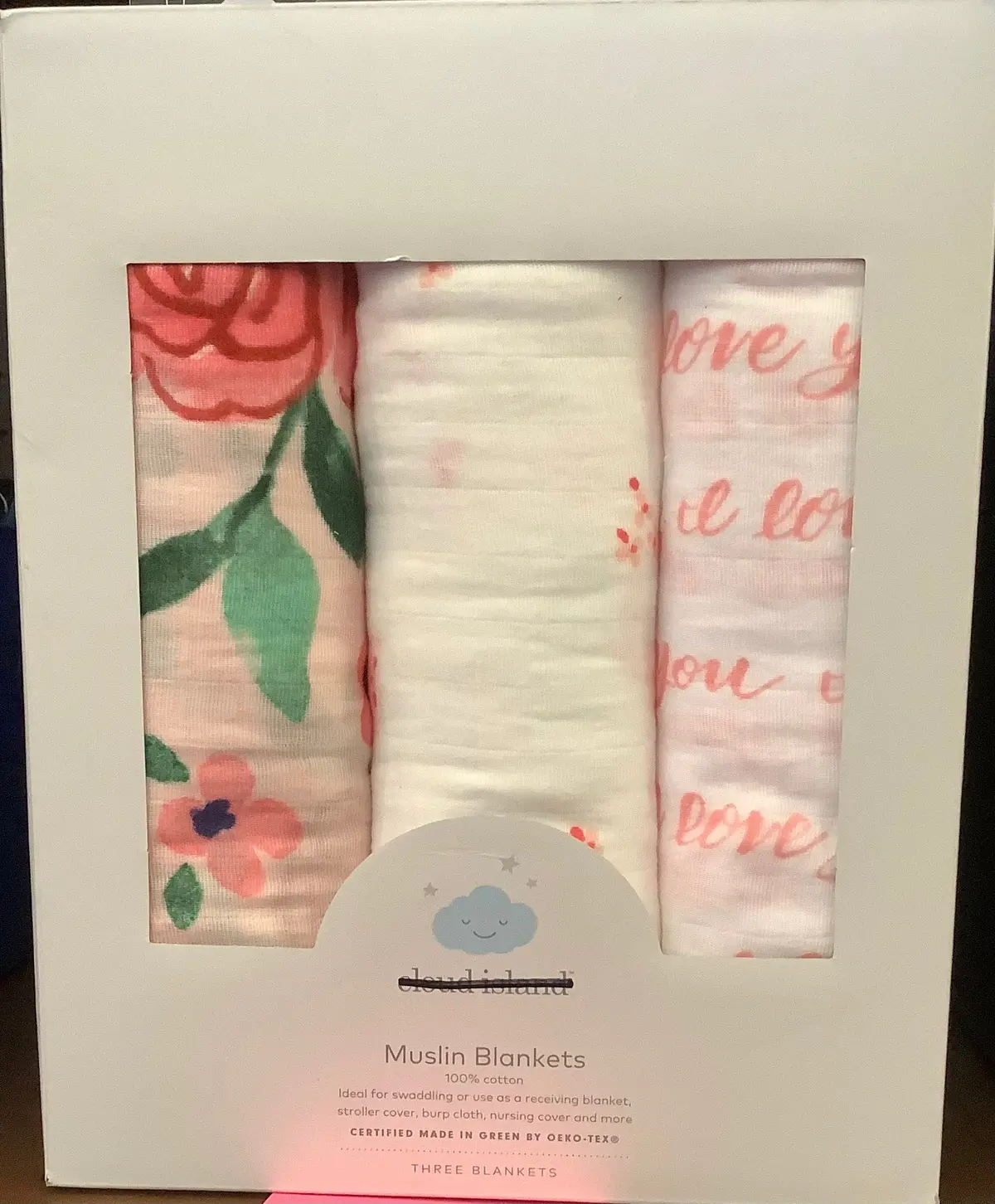 Muslin Swaddle Blanket In Bloom - Pink - 3Pk 1