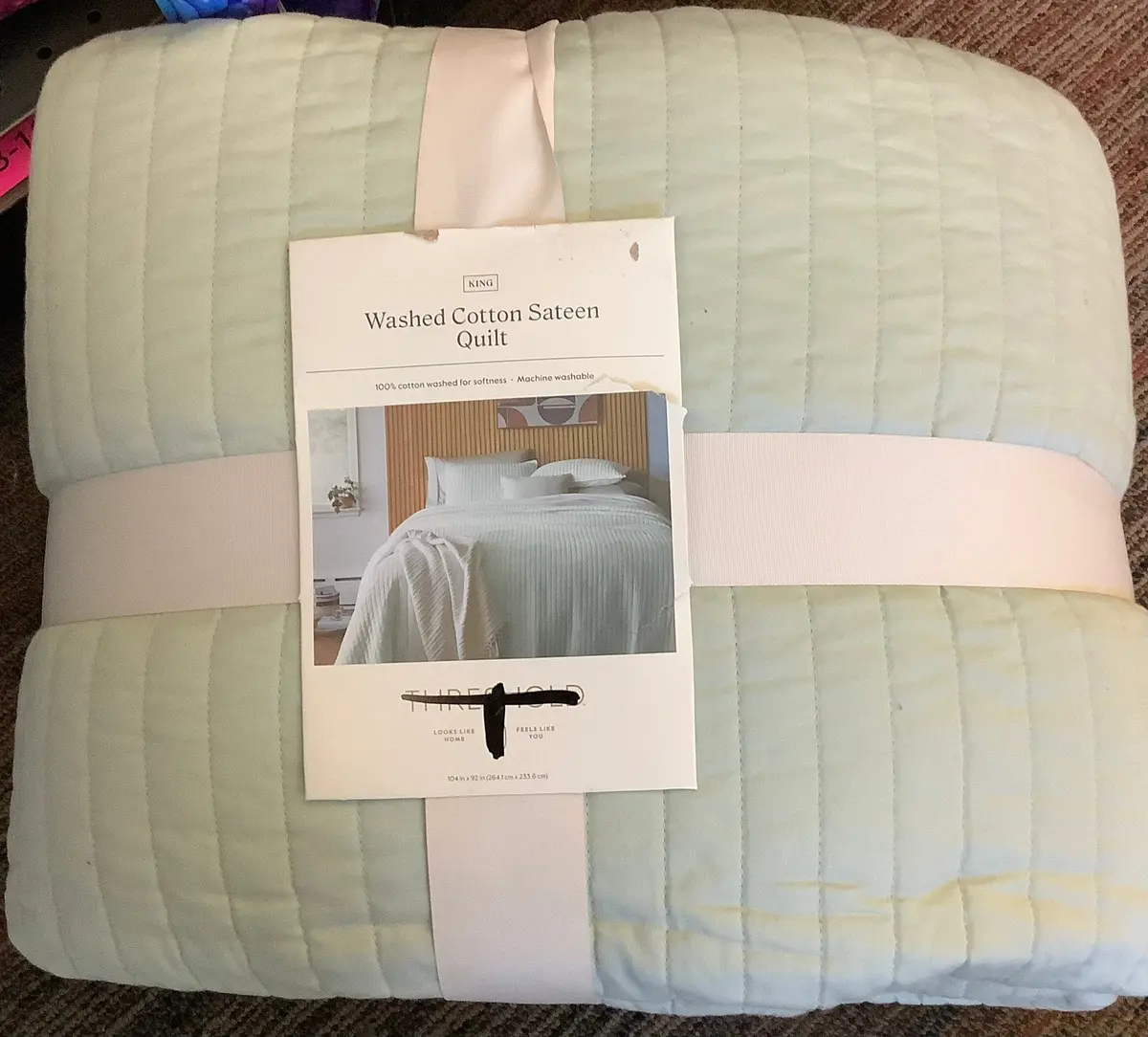 King Sage Washed Quilt 1