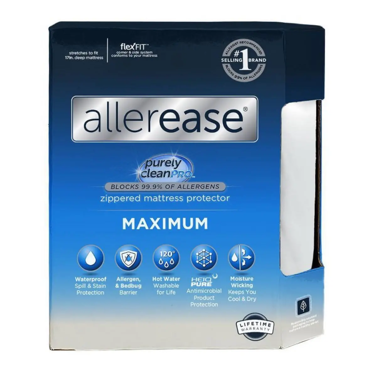 King Maximum Bed Bug And Allergy Mattress Protector White - Allerease 1
