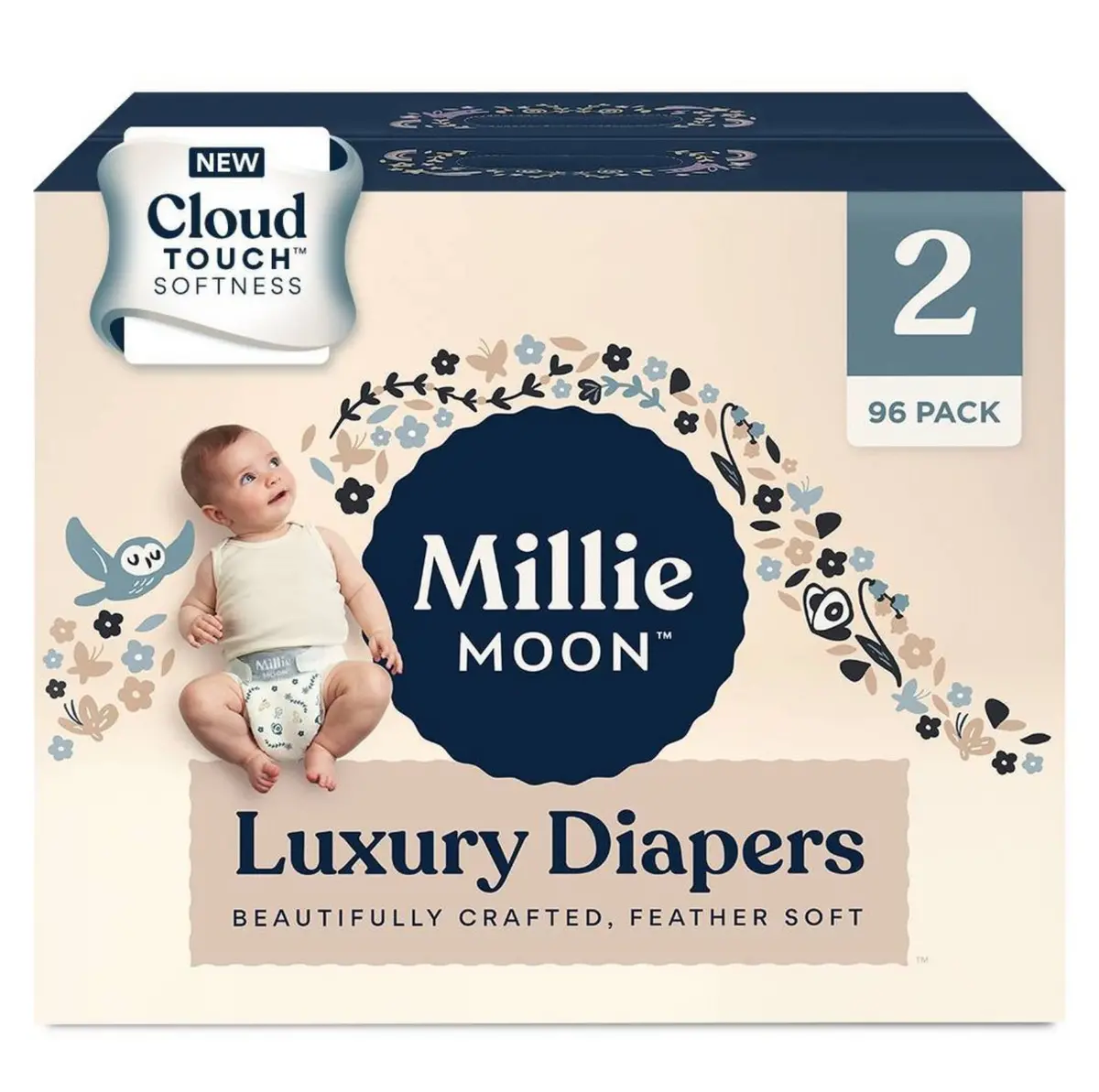 Millie Moon Luxury Diapers Size 2 - 96Ct 1