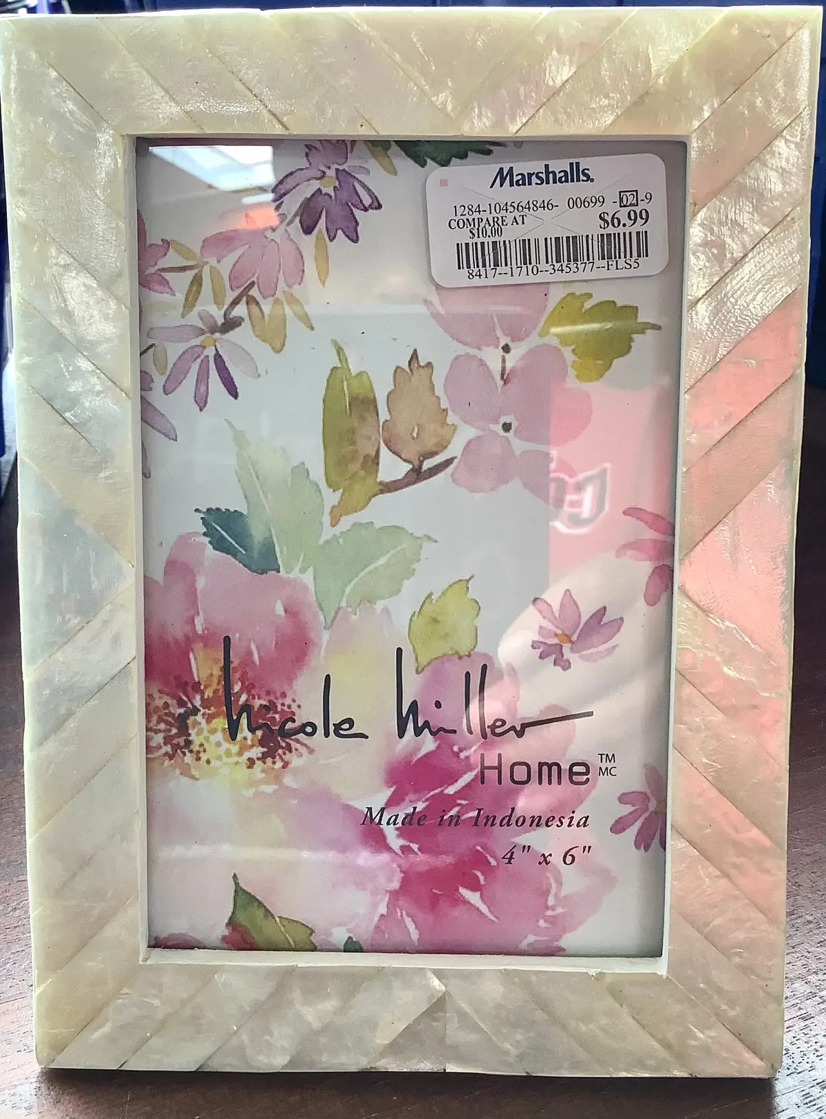 Nicole Miller Mother Of Pearl Picture Frame Ivory 4X6 2