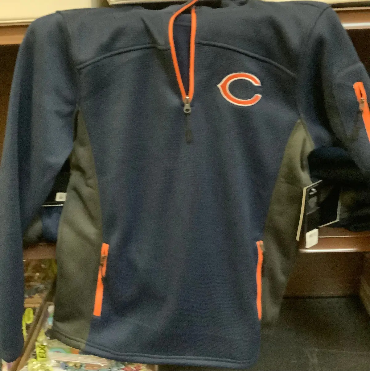 Mens Chicago Bears Logo Pacer Half-Zip - Navy 1
