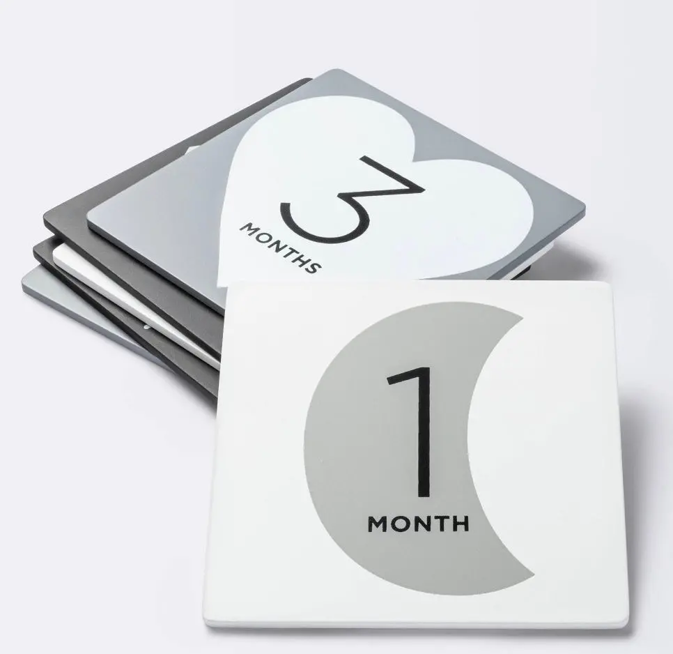 Square Monthly Milestone Cards - Black 1