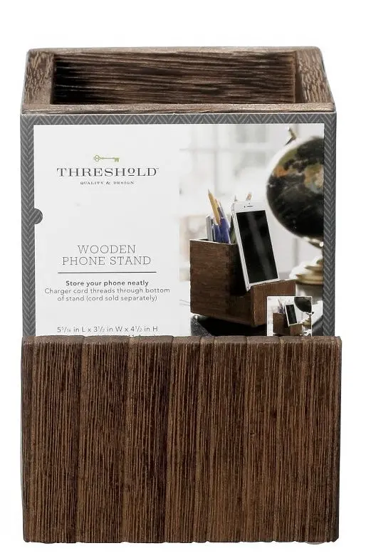 Wooden Pencil Cup With Phone Stand 1