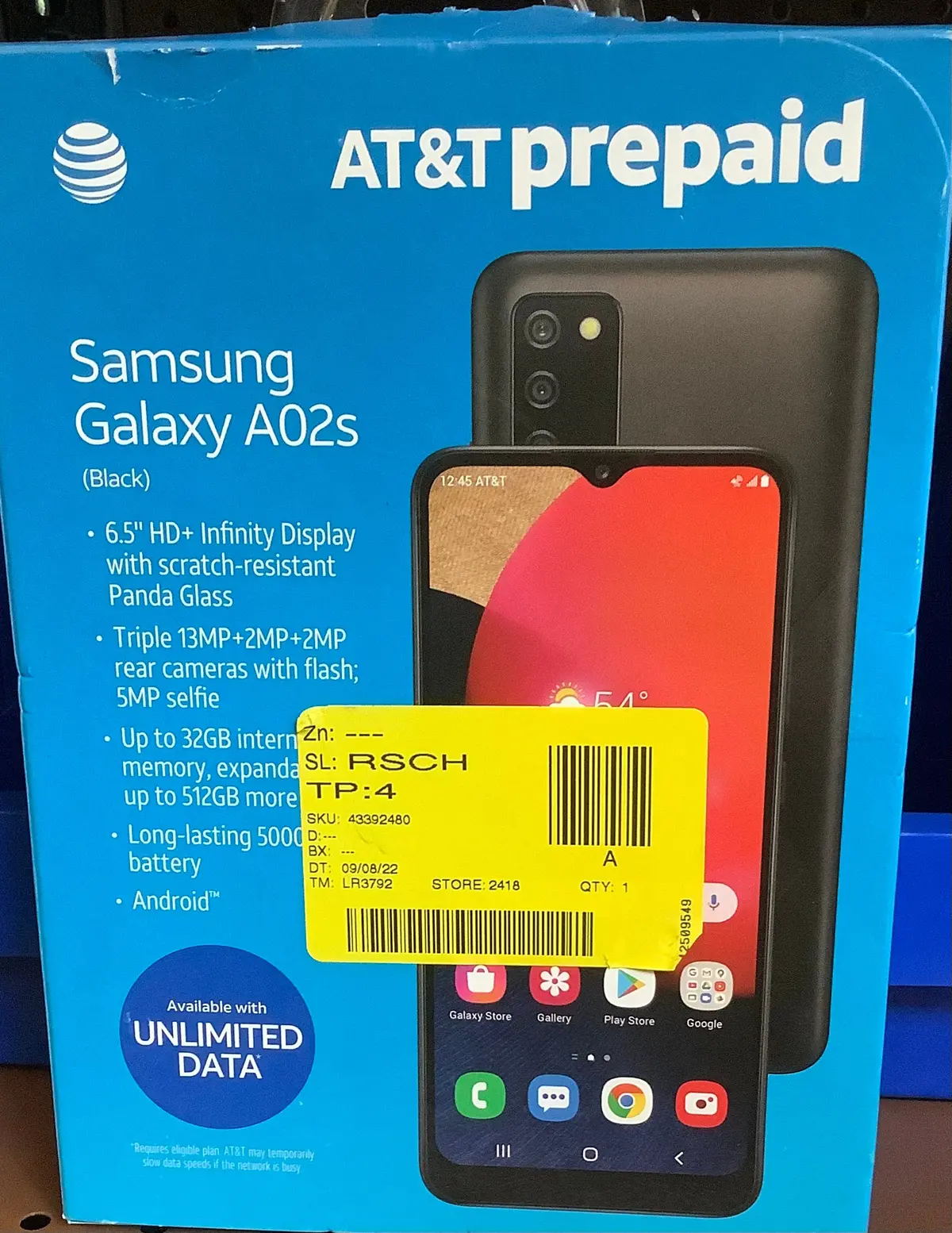 Samsung Galaxy A02s Prepaid Phone 1