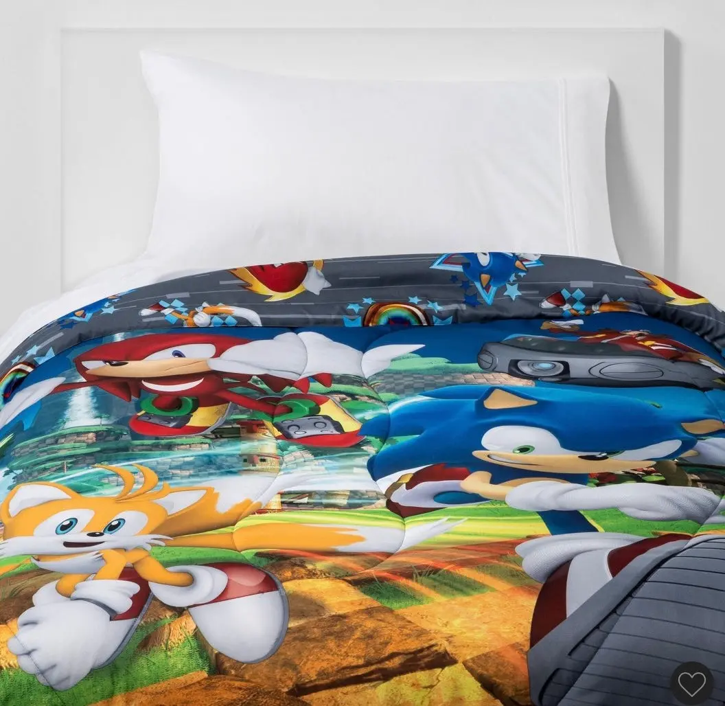 Twin Sonic The Hedgehog Run Rings Around You Reversible
Comforter 1