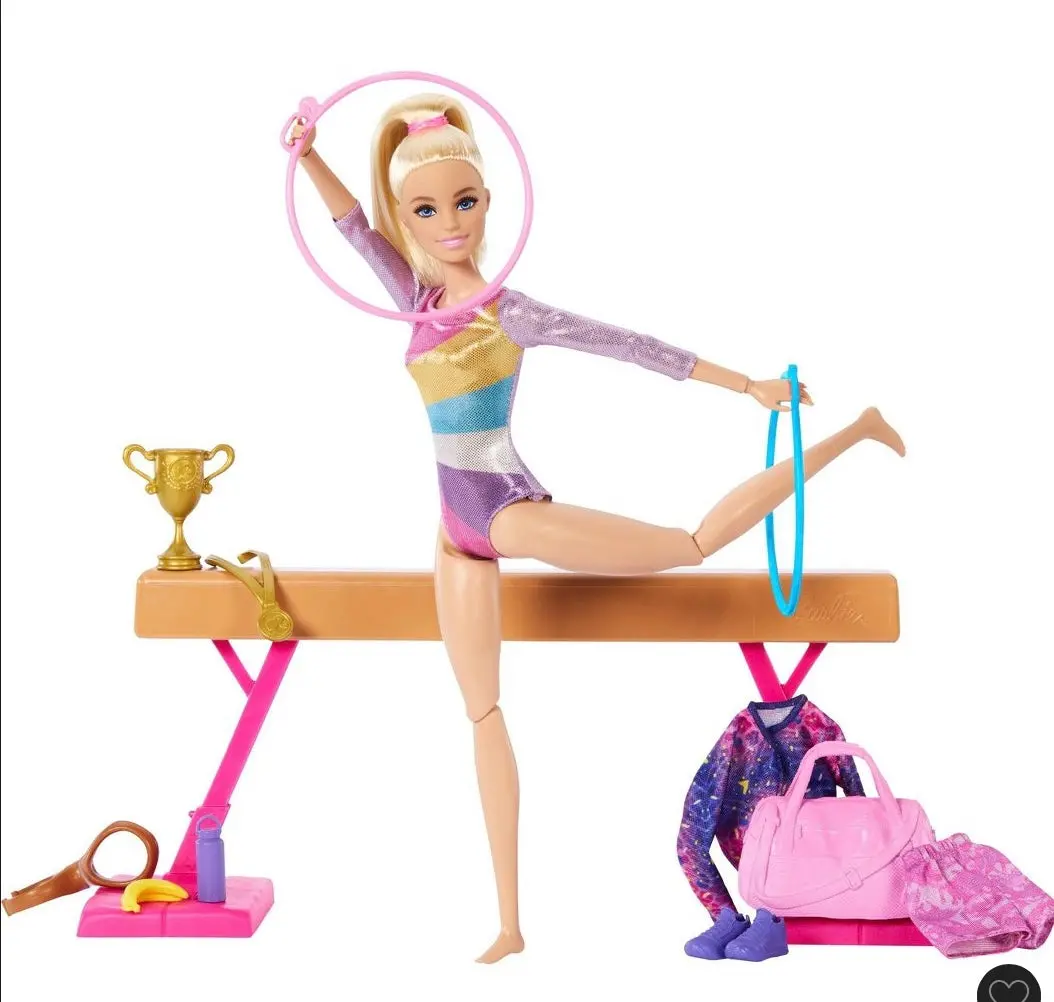 Barbie Gymnastics Playset With Blonde Fashion Doll, Balance Beam, 10+ Accessories & Flip Feature With Blonde Hair 1