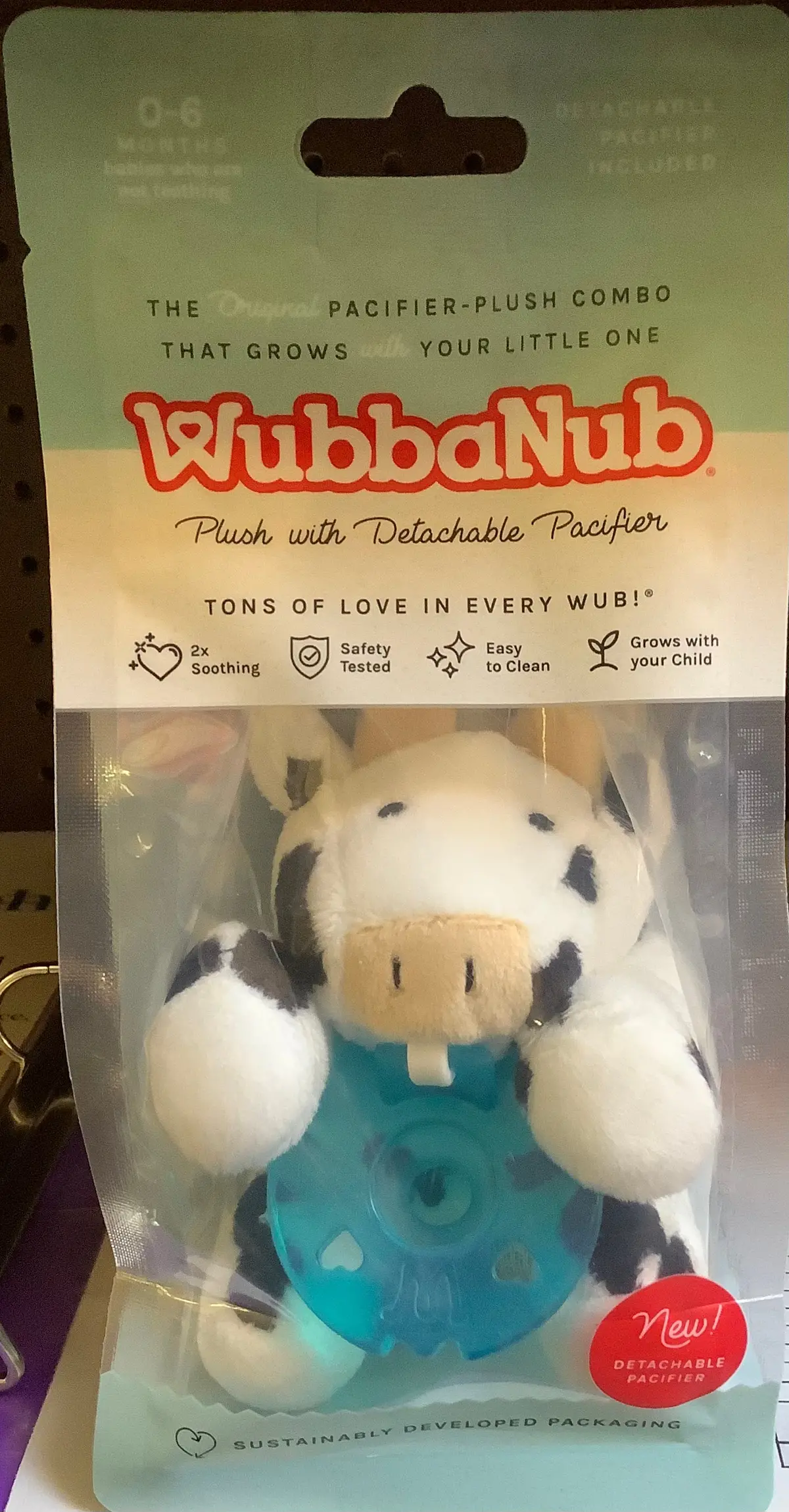 Wubbanub Detachable Pacifier - Cow 1