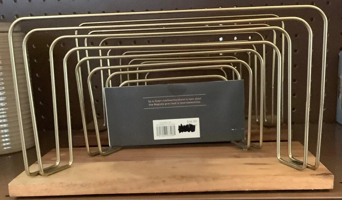 Wood & Steel Letter Sorter Brown/Brass 1